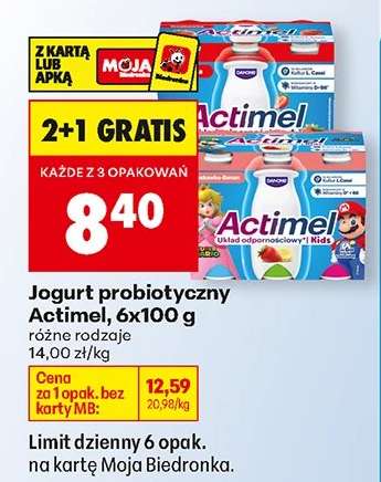 Jogurt probiotyczny Actimel, 6x100 g