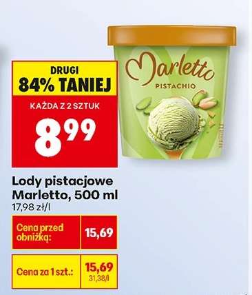 Lody pistacjowe Marletto, 500 ml