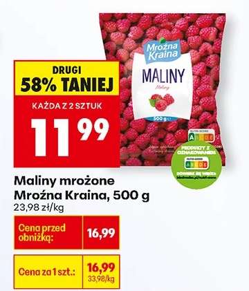 Maliny mrożone Mroźna Kraina, 500 g