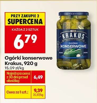 Ogórki konserwowe Krakus, 920 g