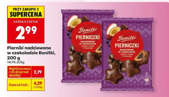 Pierniki nadziewane w czekoladzie Bonitki, 200 g