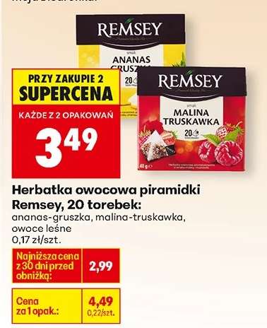 Herbatka owocowa piramidki Remsey 20 torebek