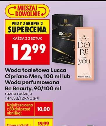 Woda toaletowa Lucca Cipriano Men, 100 ml lub Woda perfumowana Be Beauty, 90/100 ml