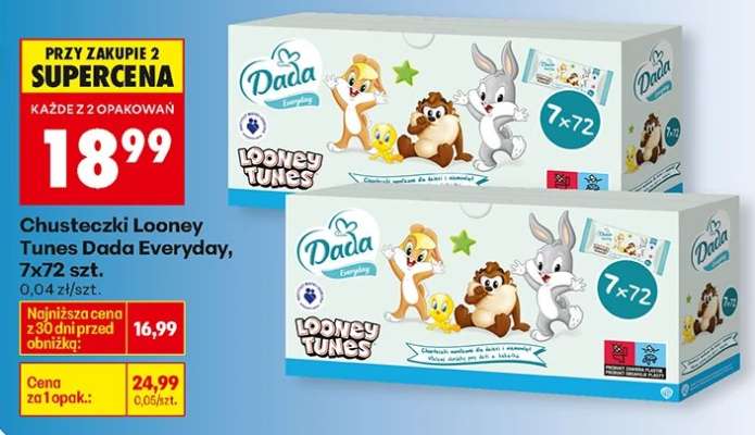 Chusteczki Looney Tunes Dada Everyday, 7X72 szt.