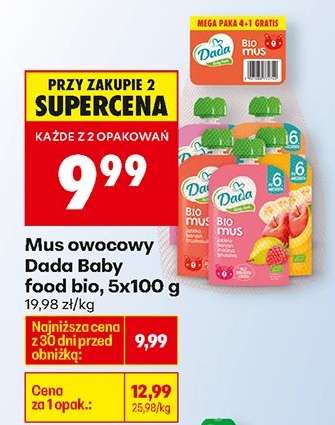 Mus owocowy Dada Baby food bio , 5x100 g