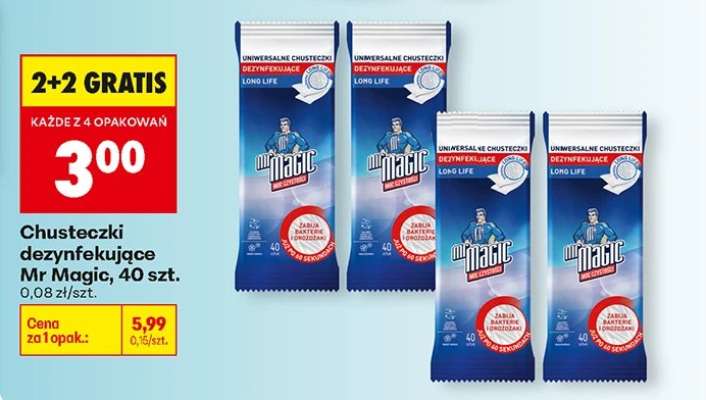Chusteczki dezynfekujące Mr Magic 40 szt