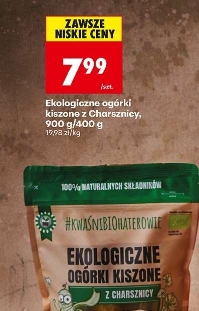 Ekologiczne ogórki kiszone z Charsznicy 900 g 400 g
