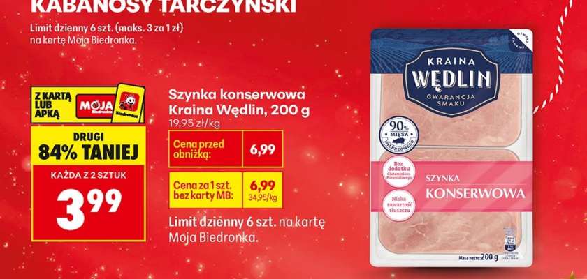 Szynka konserwowa Kraina Wędlin , 200 g