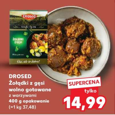 DROSED Żołądki z gęsi wolno gotowane z warzywami 400 g opakowanie