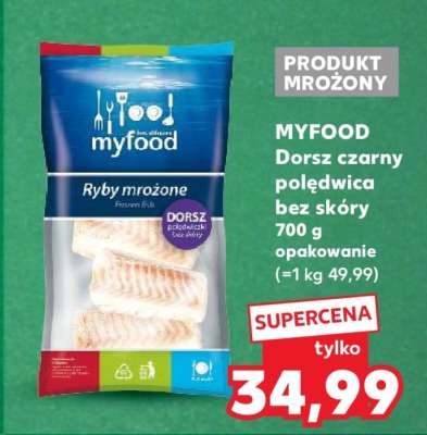 MYFOOD Dorsz czarny polędwica bez skóry 700 g opakowanie