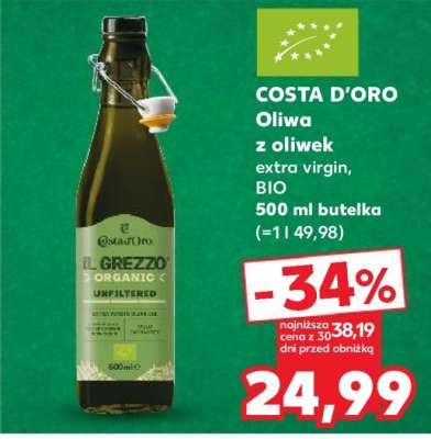 COSTA D'ORO Oliwa z oliwek extra virgin, BIO 500 ml butelka