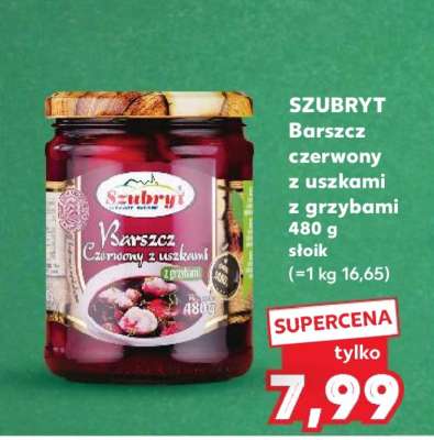 SZUBRYT Barszcz czerwony z uszkami z grzybami 480 g słoik