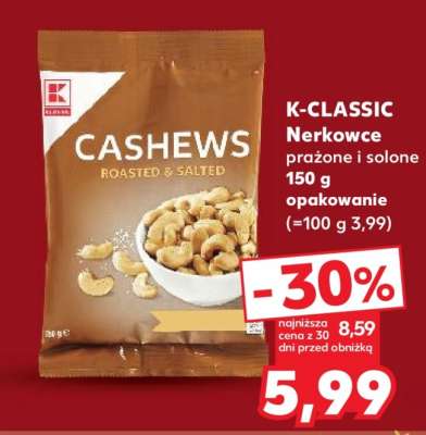 K-CLASSIC Nerkowce prażone i solone 150 g opakowanie