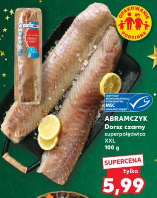 ABRAMCZYK Dorsz czarny Superpolędwica XXL 100 g