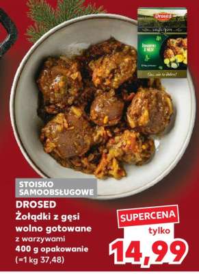 DROSED Żołądki z gęsi wolno gotowane z warzywami