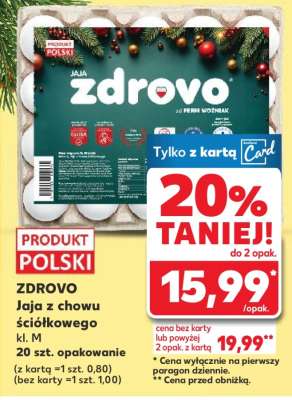 ZDROVO Jaja z chowu ściółkowego kl. M 20 szt. opakowanie