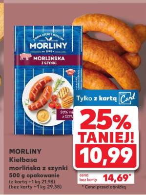 MORLINY Kiełbasa Morlińska z szynki 500 g opakowanie