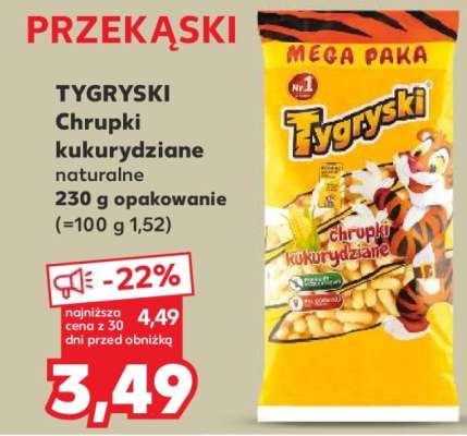 TYGRYSKI Chrupki kukurydziane naturalne 230 g opakowanie