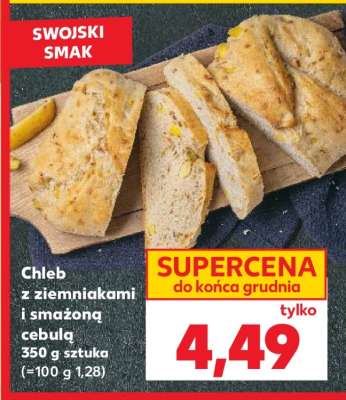 Chleb z ziemniakami i smażoną cebulą