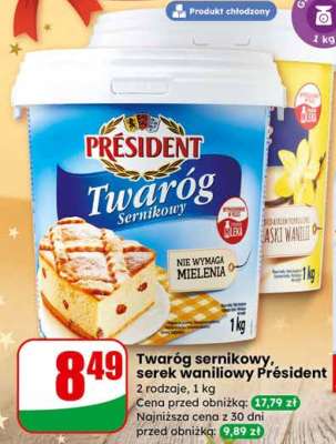 Twaróg sernikowy, serek waniliowy Président
