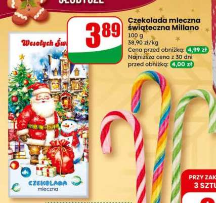 Czekolada mleczna świąteczna Millano