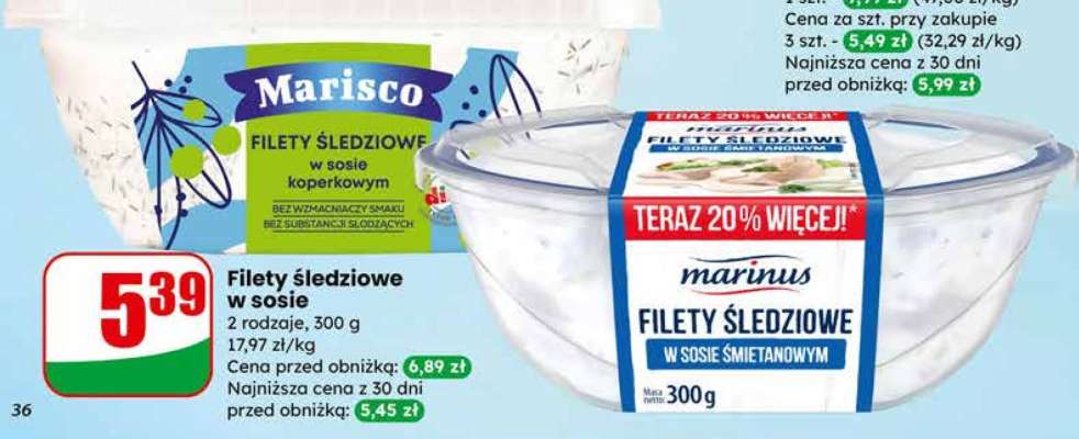 Filety śledziowe w sosie