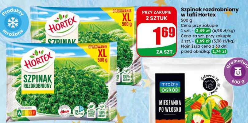 Szpinak rozdrobniony w tafli Hortex