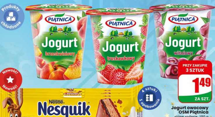 Jogurt owocowy OSM Piątnica różne rodzaje 150 g