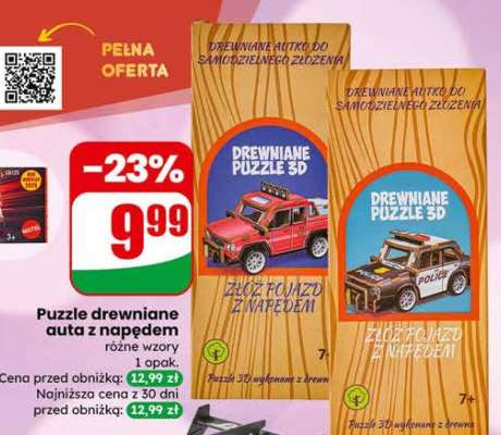 Puzzle drewniane auta z napędem