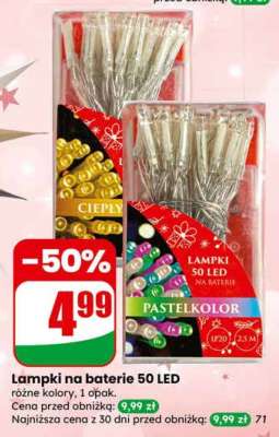 Lampki na baterie 50 LED
