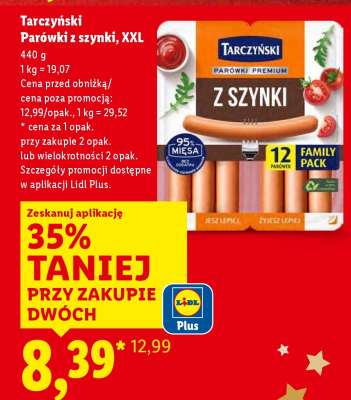 Tarczyński Parówki z szynki, XXL