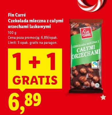 FIN CARRÉ Czekolada mleczna z całymi orzechami laskowymi