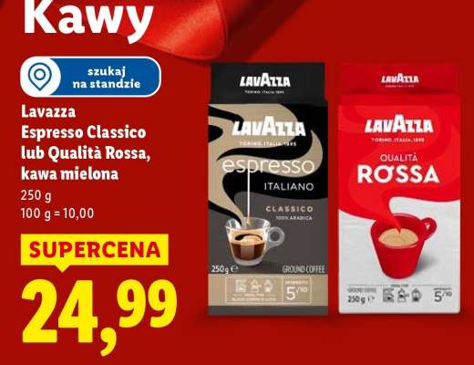 Lavazza Espresso Classico lub Qualità Rossa, kawa mielona