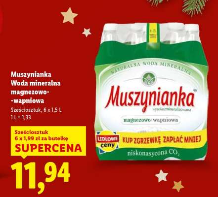 MUSZYNIANKA Woda mineralna magnezowo- -wapniowa