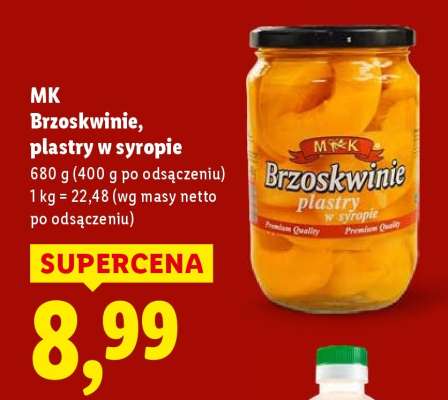MK Brzoskwinie, plastry w syropie