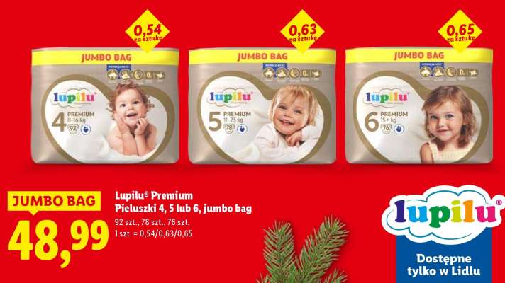 lupilu PREMIUM Pieluszki 4, 5 lub 6, jumbo bag