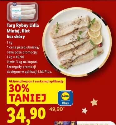 TARG RYBNY LIDLA Mintaj filet bez skóry