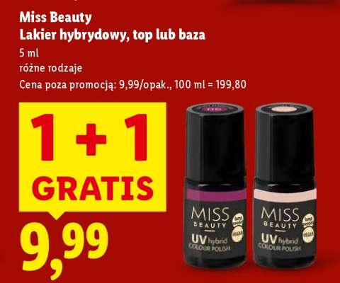 MISS BEAUTY Lakier hybrydowy, top lub baza