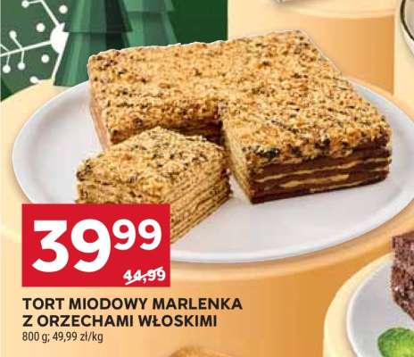 Tort Miodowy Marlenka z Orzechami Włoskimi