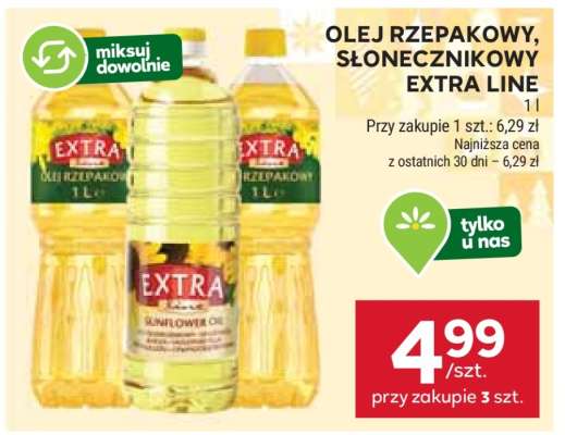 OLEJ RZEPAKOWY, SŁONECZNIKOWY EXTRA LINE