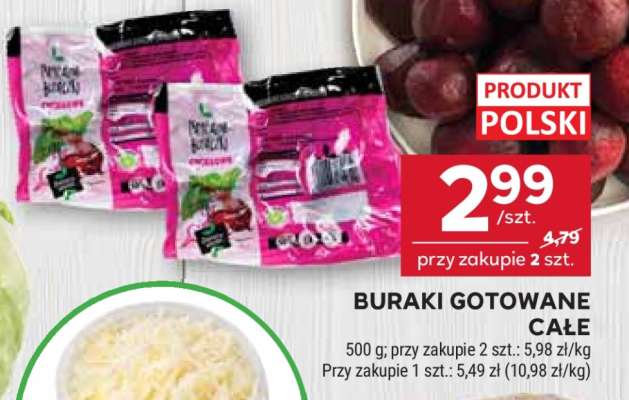 Buraki gotowane całe