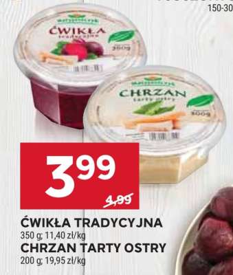Ćwikła tradycyjna, chrzan tarty ostry