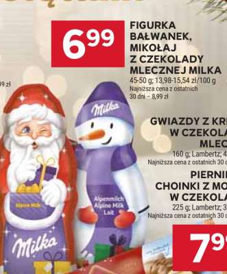 Figurka Bałwanek, Mikołaj z czekolady mlecznej Milka