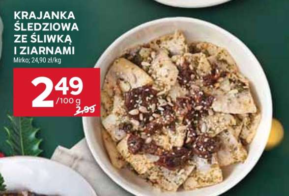 Krajanka śledziowa ze śliwką i ziarnami