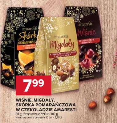 Wiśnie, migdały, skórka pomarańczowa w czekoladzie Amaresti