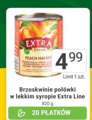 Brzoskwinie połówki w lekkim syropie Extra Line