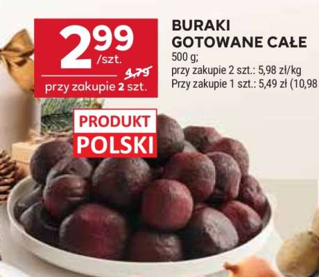 Buraki gotowane całe