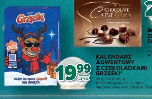 Kalendarz adwentowy z czekoladkami Grześki