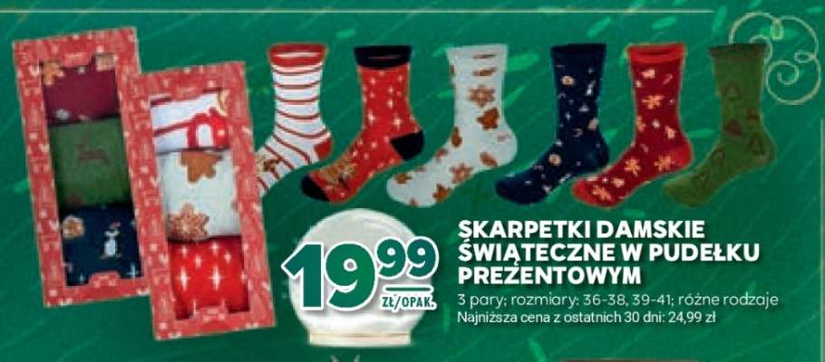 Skarpetki damskie świąteczne w pudełku prezentowym