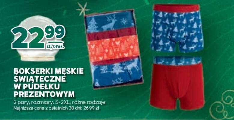 Bokserki męskie świąteczne w pudełku prezentowym